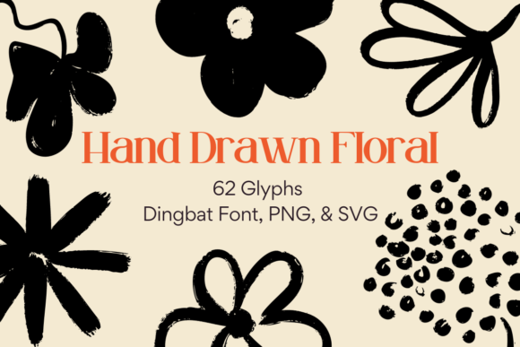 Hand Drawn Floral Font: Boho Charm for Handmade Labels & Printables