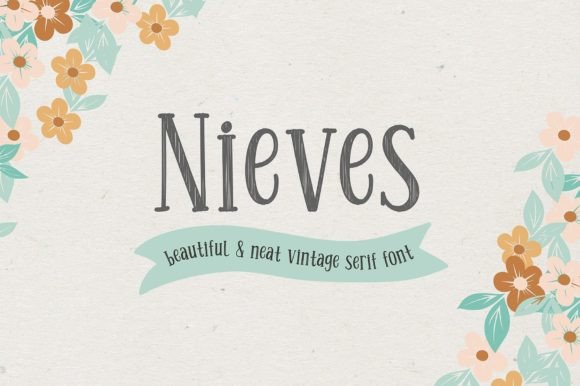 Nieves Serif Font: Handmade Charm for Labels, Invitations & Printables